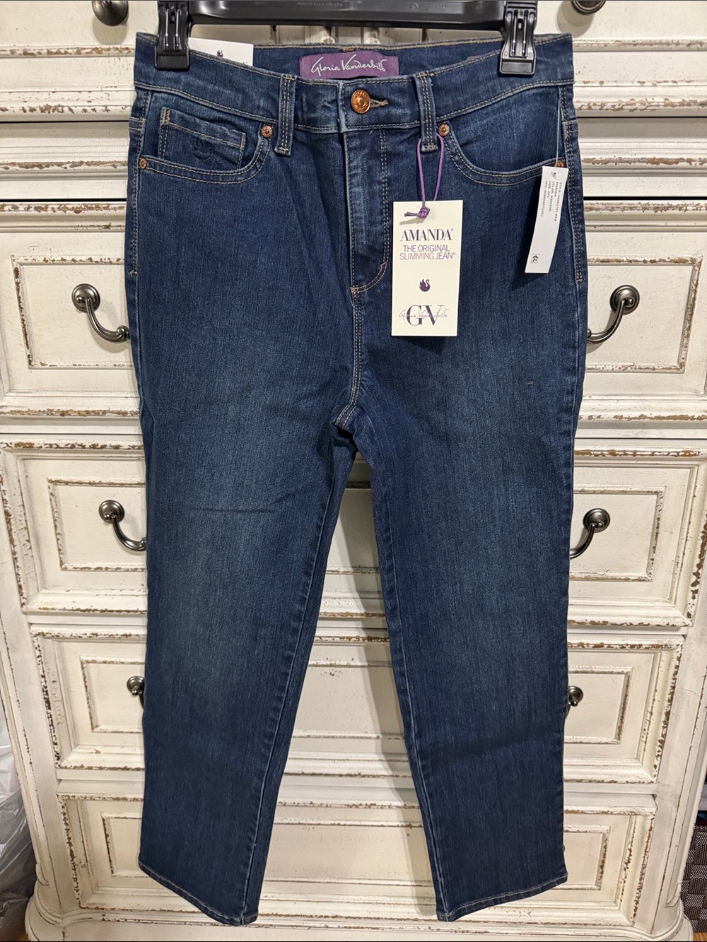 Gloria Vanderbilt Amanda High-Rise Jeans - Dark Blue